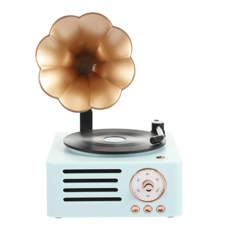 T15 Petunia Retro เครื่องเล่นแผ่นเสียงไวนิลมัลติฟังก์ชั่นไร้สายมินิบลูทูธเสียง, White, Pink, Blue