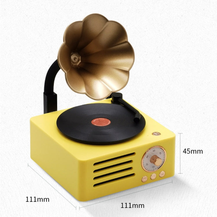 T15 Petunia Retro เครื่องเล่นแผ่นเสียงไวนิลมัลติฟังก์ชั่นไร้สายมินิบลูทูธเสียง, White, Pink, Blue