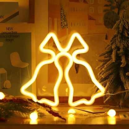ของตกแต่งวันคริสต์มาส ไฟนีออน เครื่องประดับติดผนัง Spec:, Snowflake-Warm Light, Tree-Green Light, Tree-Colorful Light, Elk-Warm Light, Elk-Colorful Light, Bell-Warm Light