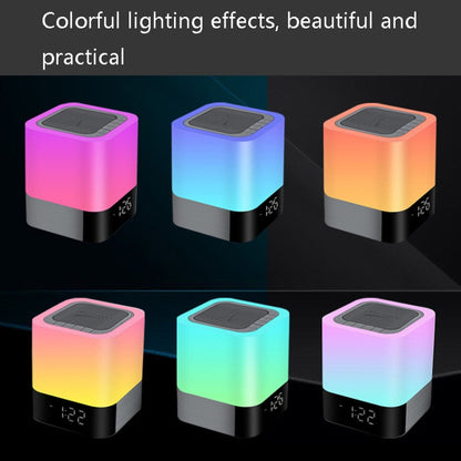 ลำโพงบลูทูธไร้สาย MUSKY นาฬิกาปลุกข้างเตียงเซ็นเซอร์สัมผัสโคมไฟกลางคืนลำโพงมินิ