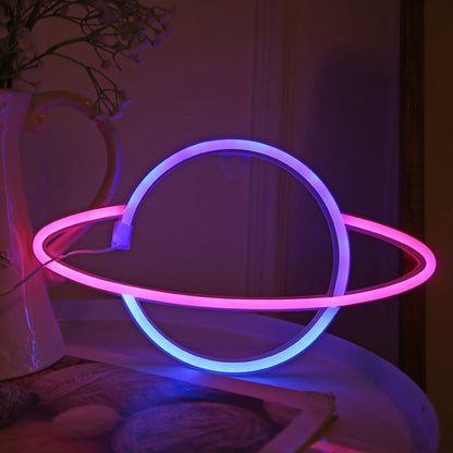 ไฟ LED ตกแต่งไฟนีออนส่วนบุคคล Modeling Light USB Battery Box Dual Purpose, Spec:, Alien, Planet