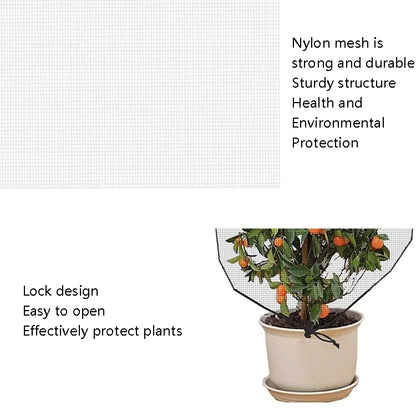 2 PCS Plant Insect Cover Net พร้อมสายรัด Greenhouse Fruit Tree Bird Cover, 1x1.2m, 1x1.4m, 1.2x1.4m, 1x1.5m