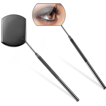 3 PCS Eyelash Extension กระจกตรวจสอบมือถือรูปสี่เหลี่ยมผืนผ้าเลนส์ Anti-Warping Root Anti-Fog Mirror Eyelash Mirror, Colorful, Titanium Black, Rose Gold, Golden, Silver