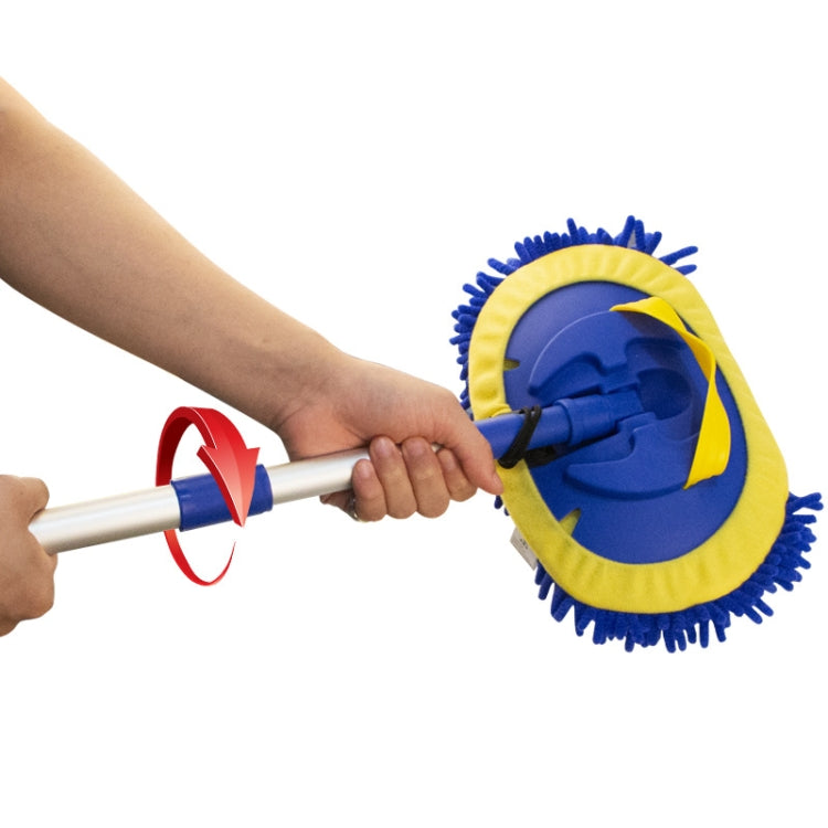 Chenille Water Brush Telescopic Roller Brush ม็อบทำความสะอาด, Rotary Royal Blue