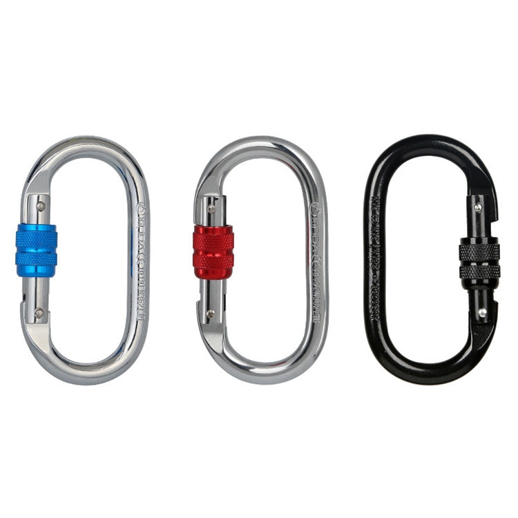 XINDA XDQ96068 อุปกรณ์กลางแจ้งปีนเขาล็อคหลัก carabiner ล็อคเหล็กรูปตัว O ล็อคหัวเข็มขัดลวด, XINDA XDQ96068(Black), XINDA XDQ96068(Silver Red), XINDA XDQ96068(Silver Blue)