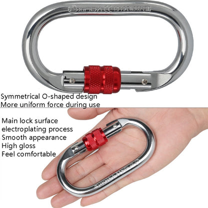 XINDA XDQ96068 อุปกรณ์กลางแจ้งปีนเขาล็อคหลัก carabiner ล็อคเหล็กรูปตัว O ล็อคหัวเข็มขัดลวด, XINDA XDQ96068(Black), XINDA XDQ96068(Silver Red), XINDA XDQ96068(Silver Blue)