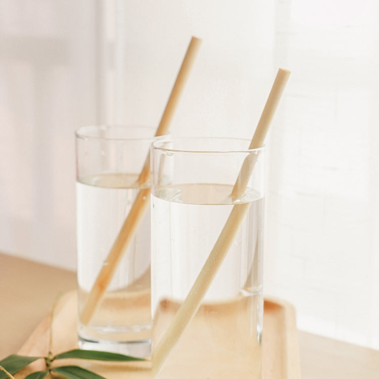 10 PCS น้ำผลไม้กาแฟชานมไข่มุกฟางไม้ไผ่ย่อยสลายได้ตามธรรมชาติสไตล์:, 20cm Flat, 20cm Oblique
