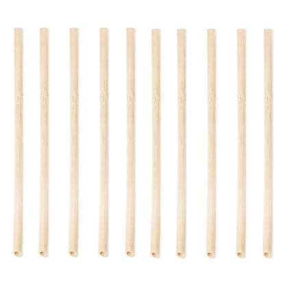 10 PCS น้ำผลไม้กาแฟชานมไข่มุกฟางไม้ไผ่ย่อยสลายได้ตามธรรมชาติสไตล์:, 20cm Flat, 20cm Oblique