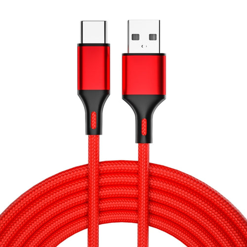 4 PCS 2.4A USB-C / Type-C ถึง USB สายชาร์จซิงค์ข้อมูลแบบถักเร็ว, ความยาว:, 0.25m (Red), 0.25m (Blue), 0.25m (Black), 0.25m (Silver), 1m (Red), 1m (Blue), 1m (Black), 1m (Silver), 1.5m (Red), 1.5m (Blue), 1.5m (Black), 1.5m (Silver), 2m (Red), 2m (Blue)...