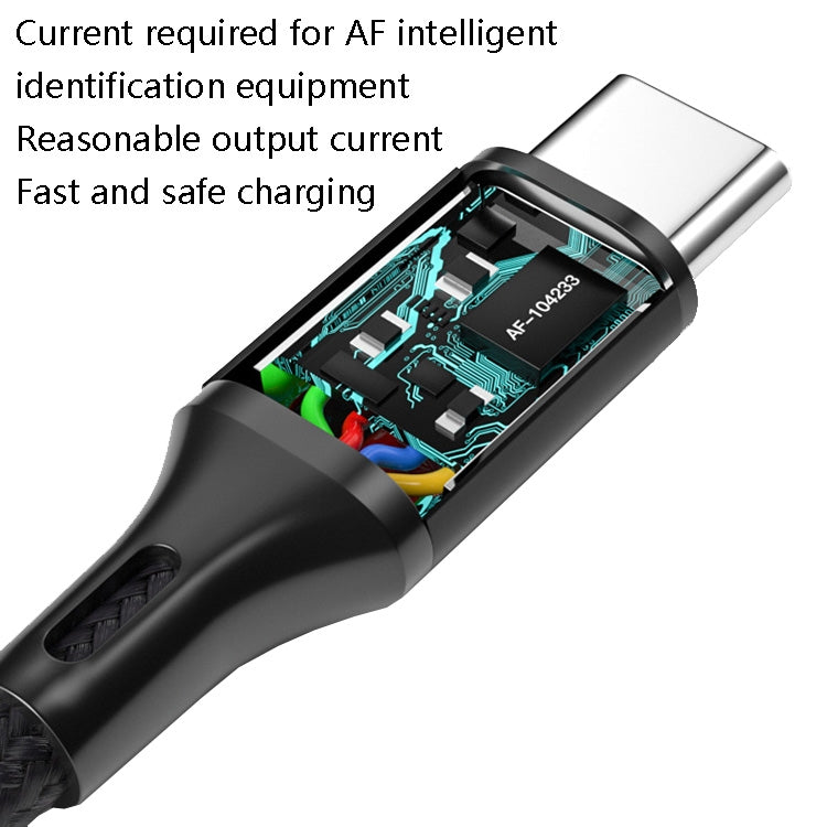 4 PCS 2.4A USB-C / Type-C ถึง USB สายชาร์จซิงค์ข้อมูลแบบถักเร็ว, ความยาว:, 0.25m (Red), 0.25m (Blue), 0.25m (Black), 0.25m (Silver), 1m (Red), 1m (Blue), 1m (Black), 1m (Silver), 1.5m (Red), 1.5m (Blue), 1.5m (Black), 1.5m (Silver), 2m (Red), 2m (Blue)...