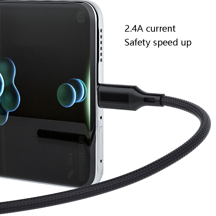 4 PCS 2.4A USB-C / Type-C ถึง USB สายชาร์จซิงค์ข้อมูลแบบถักเร็ว, ความยาว:, 0.25m (Red), 0.25m (Blue), 0.25m (Black), 0.25m (Silver), 1m (Red), 1m (Blue), 1m (Black), 1m (Silver), 1.5m (Red), 1.5m (Blue), 1.5m (Black), 1.5m (Silver), 2m (Red), 2m (Blue)...