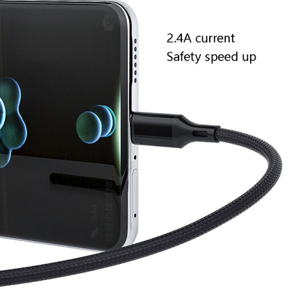 4 PCS 2.4A USB-C / Type-C ถึง USB สายชาร์จซิงค์ข้อมูลแบบถักเร็ว, ความยาว:, 0.25m (Red), 0.25m (Blue), 0.25m (Black), 0.25m (Silver), 1m (Red), 1m (Blue), 1m (Black), 1m (Silver), 1.5m (Red), 1.5m (Blue), 1.5m (Black), 1.5m (Silver), 2m (Red), 2m (Blue)...