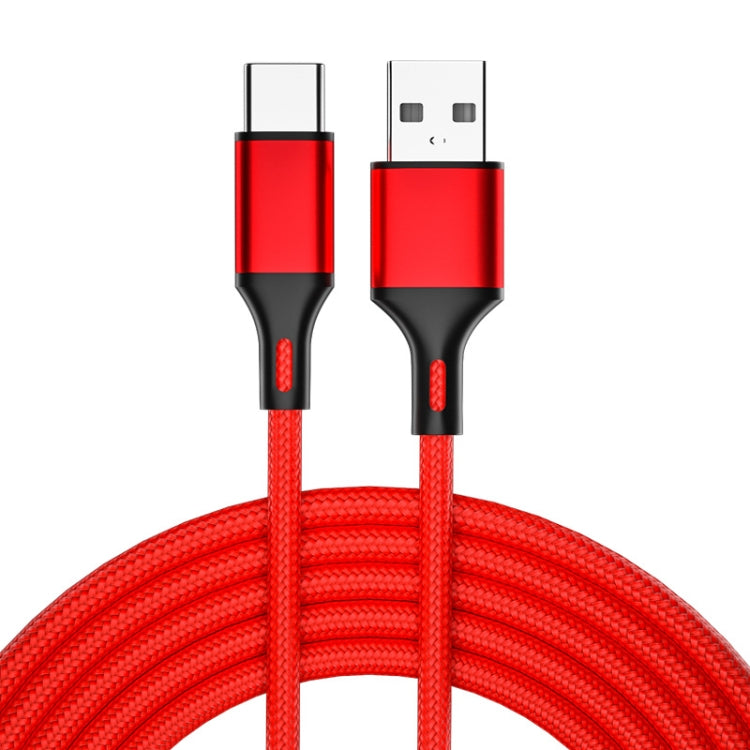 4 PCS 2.4A USB-C / Type-C ถึง USB สายชาร์จซิงค์ข้อมูลแบบถักเร็ว, ความยาว:, 0.25m (Red), 0.25m (Blue), 0.25m (Black), 0.25m (Silver), 1m (Red), 1m (Blue), 1m (Black), 1m (Silver), 1.5m (Red), 1.5m (Blue), 1.5m (Black), 1.5m (Silver), 2m (Red), 2m (Blue)...