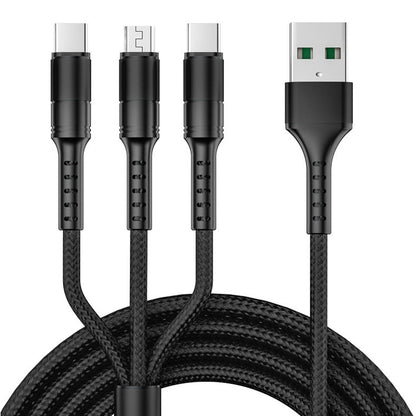 3 in 1 USB to Dual Type-C + Micro USB Quick Charging Sync Data Cable, เอาต์พุต:, 3A (Gold), 3A (Red), 3A (Black), 3A (Blue), 5A (Gold), 5A (Red), 5A (Black), 5A (Blue)