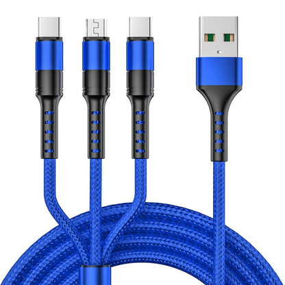 3 in 1 USB to Dual Type-C + Micro USB Quick Charging Sync Data Cable, เอาต์พุต:, 3A (Gold), 3A (Red), 3A (Black), 3A (Blue), 5A (Gold), 5A (Red), 5A (Black), 5A (Blue)