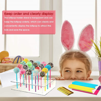 4 PCS 20-Hole Lollipop Stand Snack Stick Display Stand, Snack Stick Display Stand