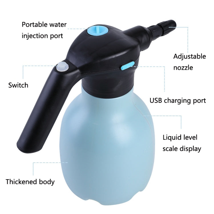 1.5L Garden Electric Watering Can อุปกรณ์รดน้ำดอกไม้ในครัวเรือนแบบใช้มือถือ, Blue, Blue + Universal Nozzle