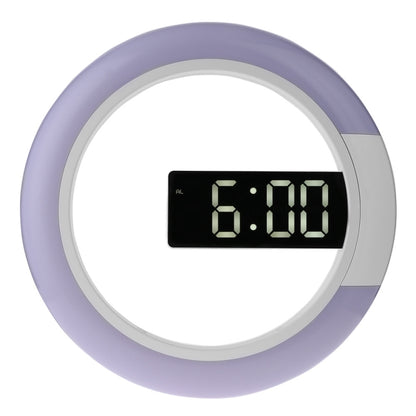 LED Mirror Hollow Wall Clock 7 สี Switch Electronic Digital แสดงผล นาฬิกาแขวนผนัง, Hollow Wall Clock