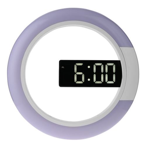 LED Mirror Hollow Wall Clock 7 สี Switch Electronic Digital แสดงผล นาฬิกาแขวนผนัง, Hollow Wall Clock