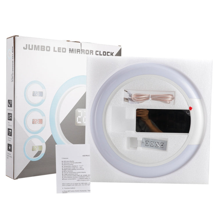 LED Mirror Hollow Wall Clock 7 สี Switch Electronic Digital แสดงผล นาฬิกาแขวนผนัง, Hollow Wall Clock