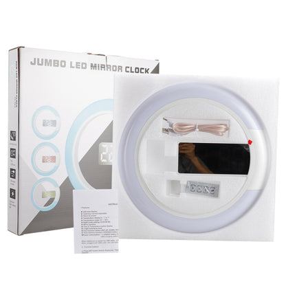 LED Mirror Hollow Wall Clock 7 สี Switch Electronic Digital แสดงผล นาฬิกาแขวนผนัง, Hollow Wall Clock