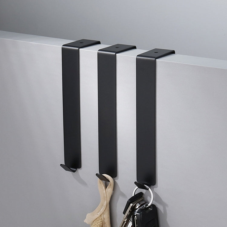 ตะขอแขวนประตูสแตนเลส 4 ชิ้นตู้แขวนประตูห้องนอนสไตล์:, Short Stainless Steel Color, Short Black, Long Stainless Steel Color, Long Black