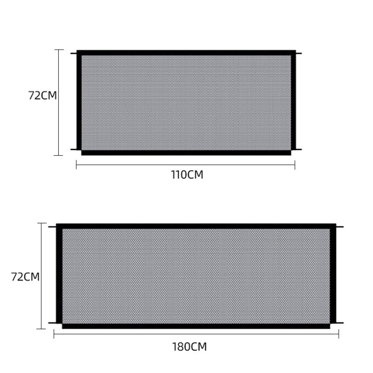 รั้วกั้นสัตว์เลี้ยง ตาข่ายกั้นสุนัข ขนาด：, 180x72cm, 110x72cm