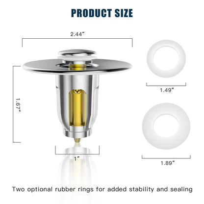 ปลั๊กอุดกันรั่วของอ่างล้างหน้า แกนตีกลับแบบกด, Push-Type Plug