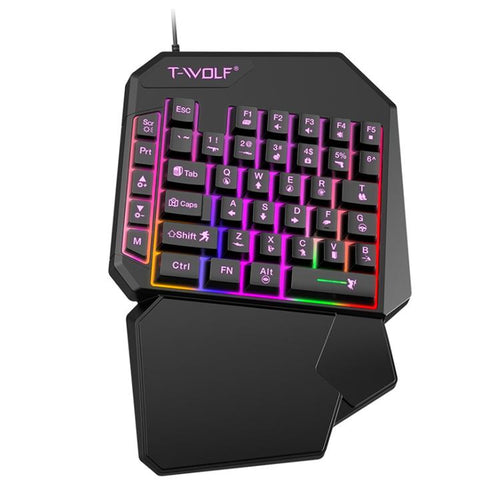 T-WOLF Mobile Gaming Keyboard มือเดียว ข้อมูลจำเพาะ:, T19 Keyboard, TF-900 Set, Keyboard + Mouse + Throne