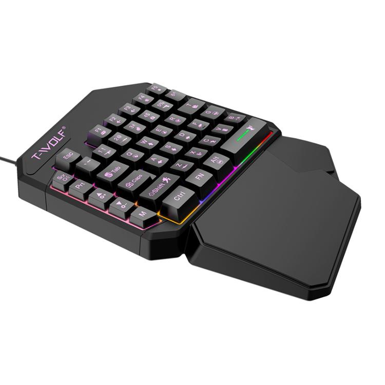 T-WOLF Mobile Gaming Keyboard มือเดียว ข้อมูลจำเพาะ:, T19 Keyboard, TF-900 Set, Keyboard + Mouse + Throne