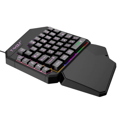 T-WOLF Mobile Gaming Keyboard มือเดียว ข้อมูลจำเพาะ:, T19 Keyboard, TF-900 Set, Keyboard + Mouse + Throne