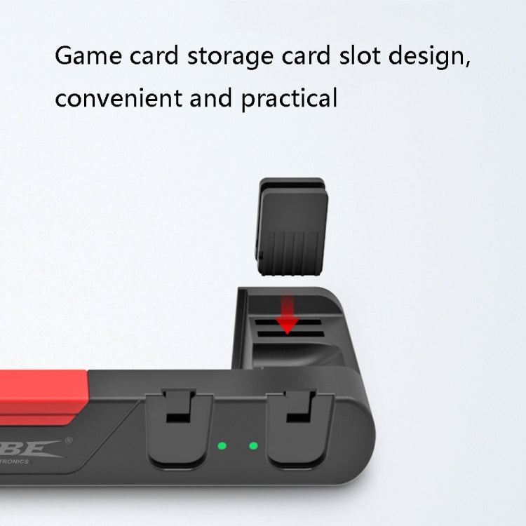 DOBE TNS-0122 แท่นชาร์จ Gamepad 4 ใน 1 สำหรับสวิตช์ OLED, TNS-0122 Red Black, TNS-0122 White Black