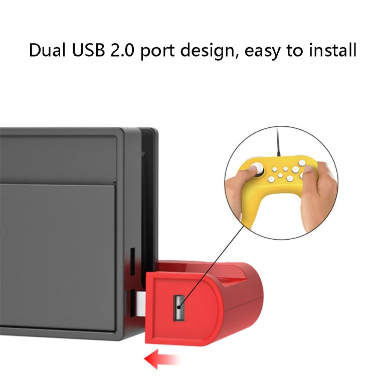 DOBE TNS-0122 แท่นชาร์จ Gamepad 4 ใน 1 สำหรับสวิตช์ OLED, TNS-0122 Red Black, TNS-0122 White Black