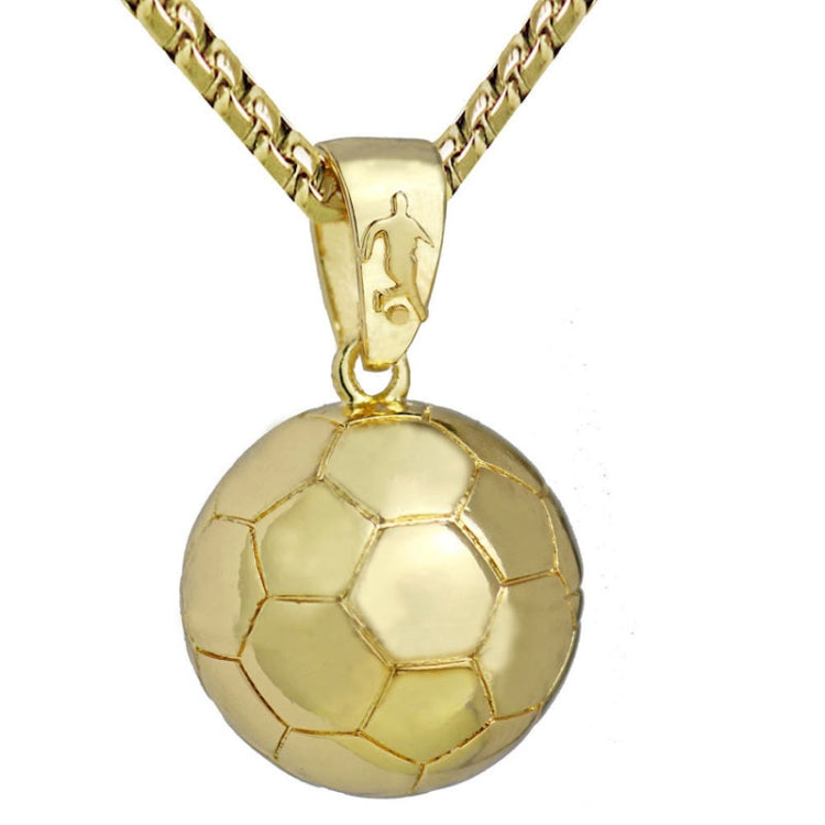 สร้อยคอจี้ลูกบอลกีฬาสามมิติ 2 ชิ้นสไตล์:, Men Basketball White K, Men Football  18K Gold
