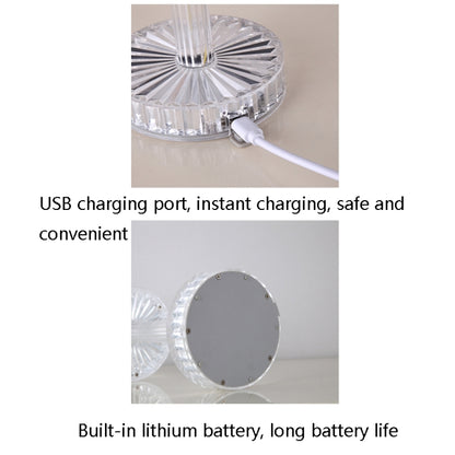 โคมไฟตั้งโต๊ะเพชรคริสตัลแบบชาร์จ USB, USB Charging(RGB with Remote Control 16 Color)