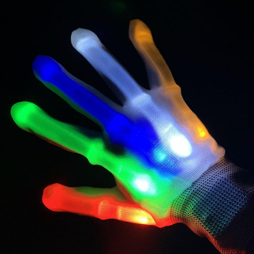 ถุงมือเรืองแสง LED กระดูกมือ 1 คู่, XL
