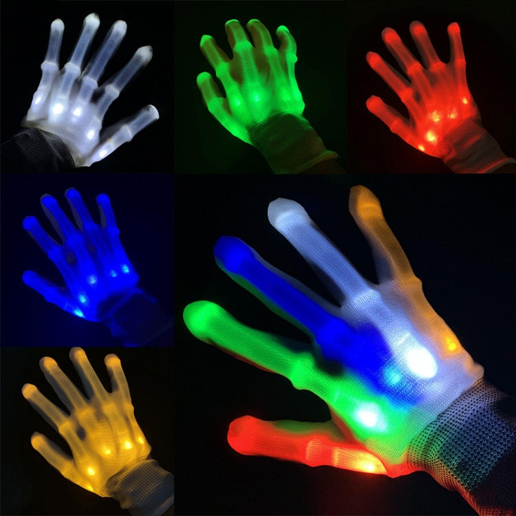 ถุงมือเรืองแสง LED กระดูกมือ 1 คู่, XL