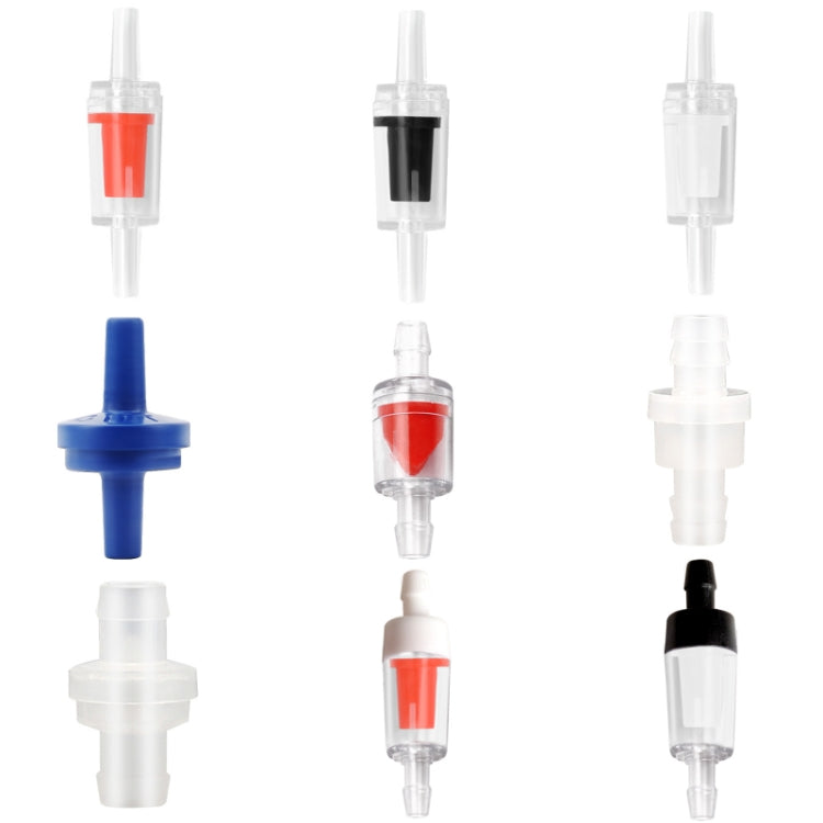 20 PCS ตู้ปลาปั๊มออกซิเจนวาล์วตรวจสอบหลอดลม, 4mm (Red), 4mm (Black), 4mm (White), 4mm (Blue), 8mm (Red), 10mm (White), 12mm (White), 4mm (White Red)