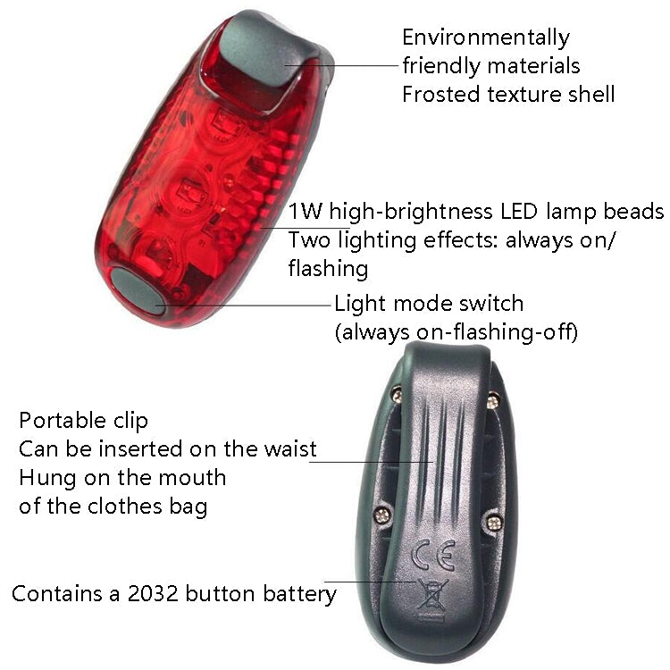 3 ชิ้นขี่จักรยานกลางแจ้งกลางคืนวิ่งไฟท้ายจักรยานแสงอุ่น, 3 LED Red, 3 LED Blue, 3 LED Green, 5 LED Red, 5 LED Blue, 5 LED Green