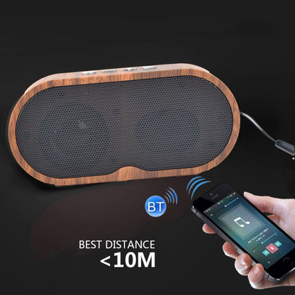 F3 Retro Wood-Grain Mini Bluetooth Speaker รองรับการ์ด TF