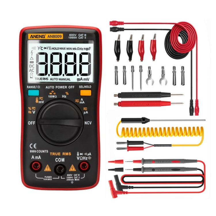 ANENG AN8009 NVC มัลติมิเตอร์แบบดิจิตอล, Standard, Standard with Cable