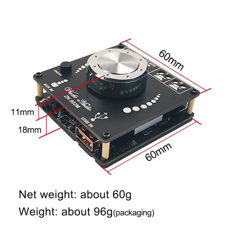 ZK-502M สเตอริโอบลูทูธเครื่องขยายเสียงดิจิตอลเมนบอร์ด, ZK-502M