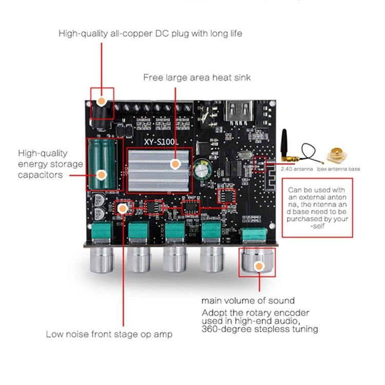 XINYI XY-S100L Sini Audio Channel 2.1 โมดูลบอร์ดพลังงาน Bluetooth, XY-S100L