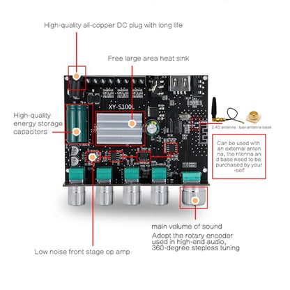 XINYI XY-S100L Sini Audio Channel 2.1 โมดูลบอร์ดพลังงาน Bluetooth, XY-S100L