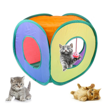 B18210 Square Cat Tunnel Can Storage ช่องแมวพับได้