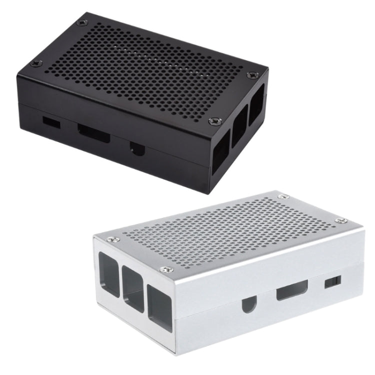 กล่องระบายความร้อนเปลือกอลูมิเนียมอัลลอยด์สำหรับ Raspberry Pi 3 รุ่น B Pi 2/B +, Black, Silver