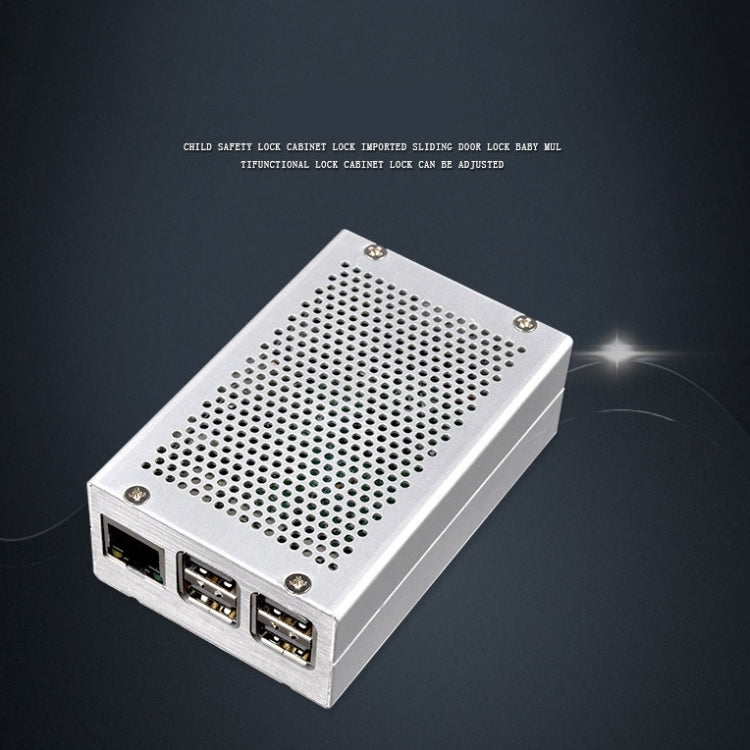 กล่องระบายความร้อนเปลือกอลูมิเนียมอัลลอยด์สำหรับ Raspberry Pi 3 รุ่น B Pi 2/B +, Black, Silver