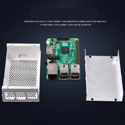 กล่องระบายความร้อนเปลือกอลูมิเนียมอัลลอยด์สำหรับ Raspberry Pi 3 รุ่น B Pi 2/B +, Black, Silver