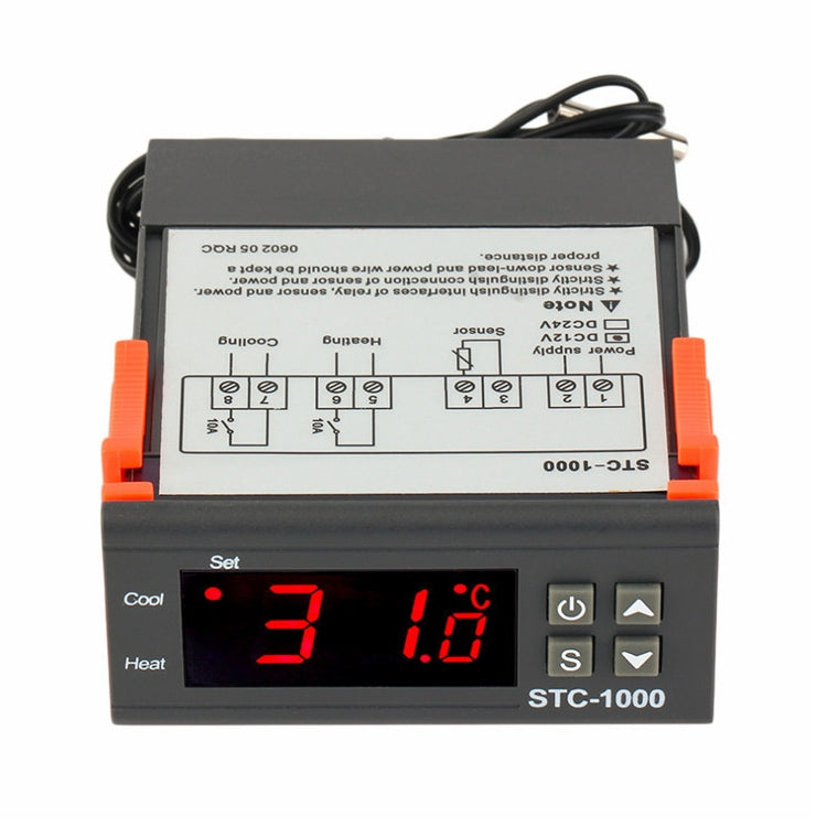 STC-1000 การบ่มเพาะในตู้ปลา เครื่องจักรอาหารทะเล หมายเลขอิเล็กทรอนิกส์ สวิตช์ควบคุมอุณหภูมิไมโครคอมพิวเตอร์, 12V
