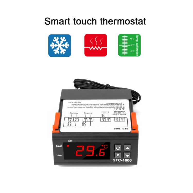 STC-1000 การบ่มเพาะในตู้ปลา เครื่องจักรอาหารทะเล หมายเลขอิเล็กทรอนิกส์ สวิตช์ควบคุมอุณหภูมิไมโครคอมพิวเตอร์, 12V